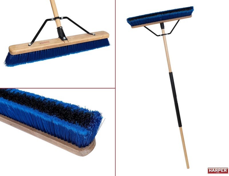 Harper 20201044 24 in. Indoor/Outdoor Dry All-Purpose Push Broom with Dual Bristles, for Dust, Gravel, Debris - Image 3